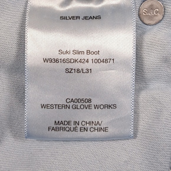 Silver Jeans Suki Mid Slim Boot SZ 18/L31 W93616SDK424 Dark Wash Plus EUC - Picture 5 of 14
